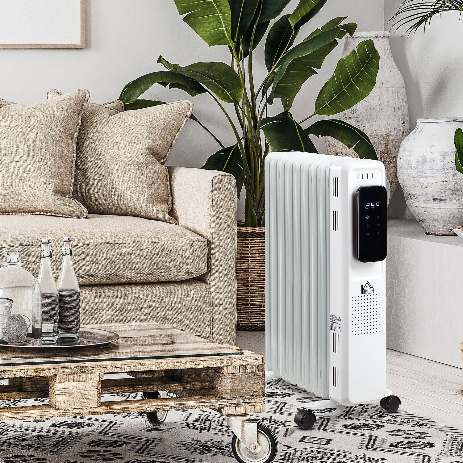 Ölradiator Heizung 42,5 cm x 24 cm x 63 cm weiss