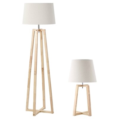 Stehlampe mit Tischlampe 2er-Set