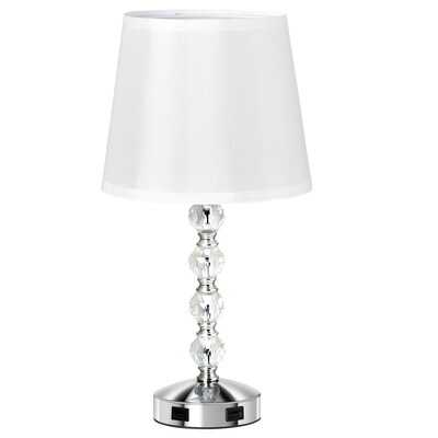 Tischlampe in Kristall-Silber-Optik