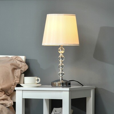 Tischlampe in Kristall-Silber-Optik