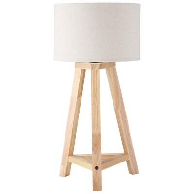 Dreibein Tischlampe aus Holz