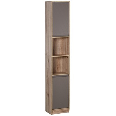 Badezimmerschrank Badezimmerregal mit 2 Türschränke 2 offenen Regalen MDF