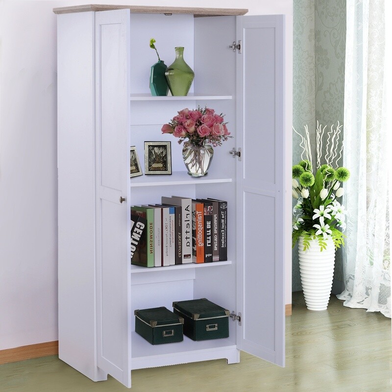Mehrzweckschrank Kleiderschrank Küchenschrank Wäscheschrank Weiss