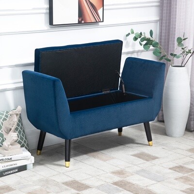 Luxus Sitzbank 107 cm x 42 cm x 65 cm blau