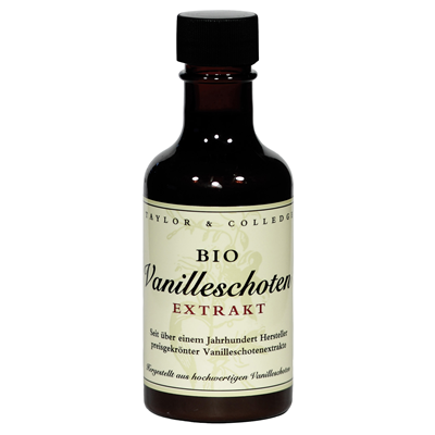 Grosspackung Taylor & Colledge Bio Vanille Extrakt zum Aromatisieren von Getränken und Speisen 6 x 100 ml Flaschen = 0.6 Liter
