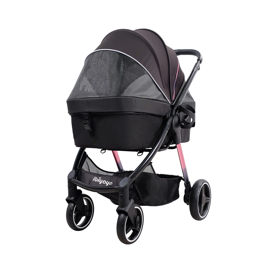 Ibiyaya Hundebuggy, Retro Luxe Pet- Stroller, Hundewagen &quot;Prism Black&quot;