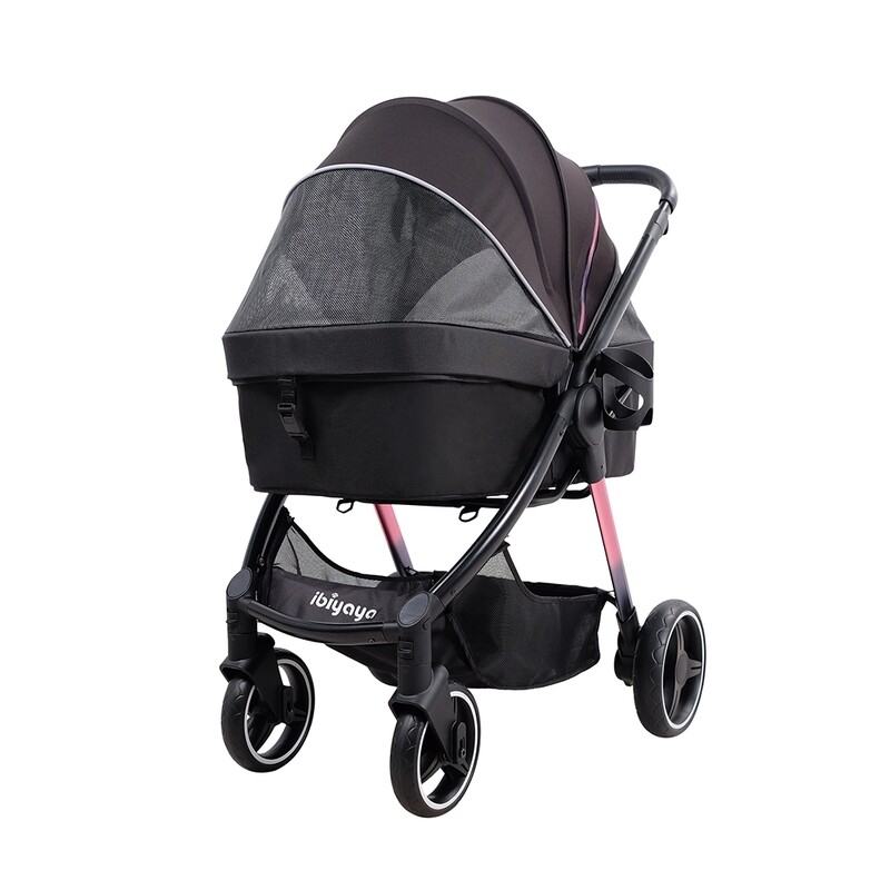 Ibiyaya Hundebuggy, Retro Luxe Pet- Stroller, Hundewagen &quot;Prism Black&quot;