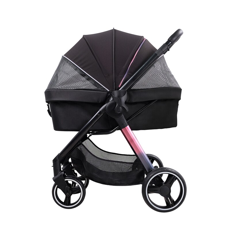 Ibiyaya Hundebuggy, Retro Luxe Pet- Stroller, Hundewagen "Prism Black"