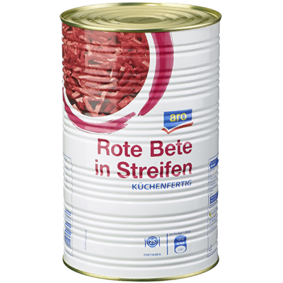 Grosspackung aro Rote Bete / Randen in Streifen küchenfertig - 4,25 l Dose