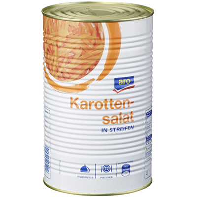 Grosspackung aro Karottensalat / Rüebli-Salat in Streifen 4,25 l Dose
