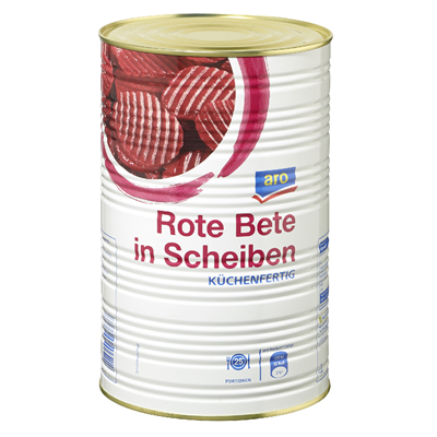 Grosspackung aro Rote Bete / Randen in Scheiben küchenfertig - 4,25 l Dose