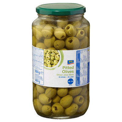 Grosspackung aro Oliven grün ohne Stein 6 x 935 ml Gläser = 5,61 Liter