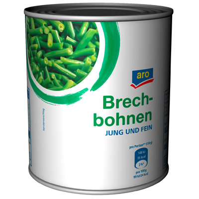 Grosspackung aro Brechbohnen - 12 x 850 ml Tray = 10,2 Liter