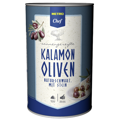 Grosspackung METRO Chef Kalamon Oliven 3 x 4,25 l Dosen = 12.75 Liter