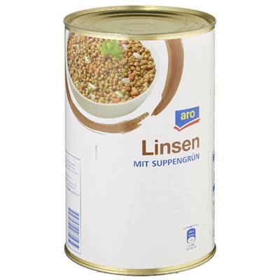 Grosspackung aro Linsen mit Suppengrün - 1 x 4,25 l Dose