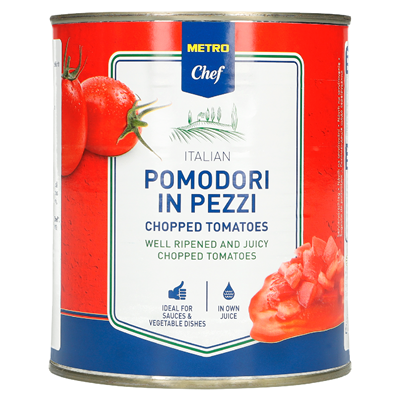 Grosspackung METRO Chef Tomatenstücke - 12 x 800 g Dosen = 9,6 kg