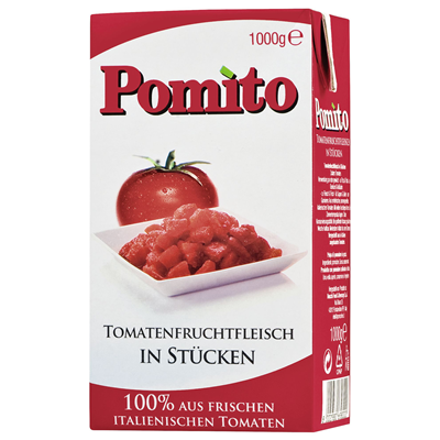 Grosspackung Pomito Tomatenfruchtfleisch in Stücken - 12 x 1,00 kg Packungen = 12 kg