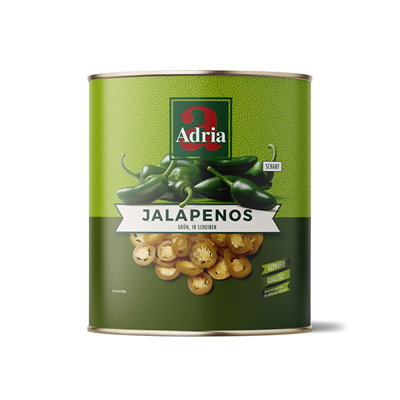 Grosspackung Adria Jalapenos grün in Scheiben - 6 x 3 kg Dosen = 18 kg