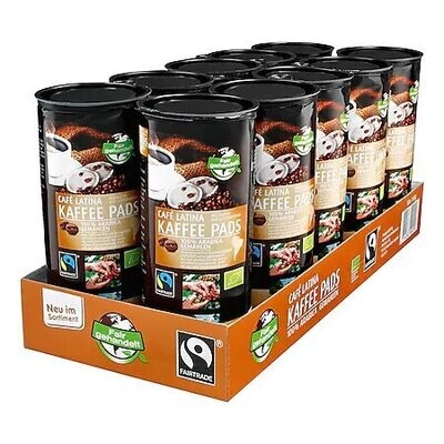 Grosspackung Bio Fairtrade Cafe Latina Kaffeepads 144 g, 10er Pack = 1,44 kg