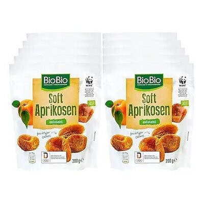 Grosspackung BioBio Soft Aprikosen 200 g, 10er Pack = 2 kg
