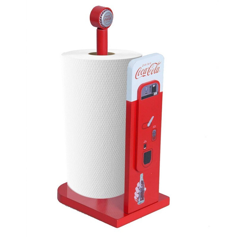 Coca-Cola Papierhandtuchhalter / Küchenrollenhalter Getränkeautomat, Holz