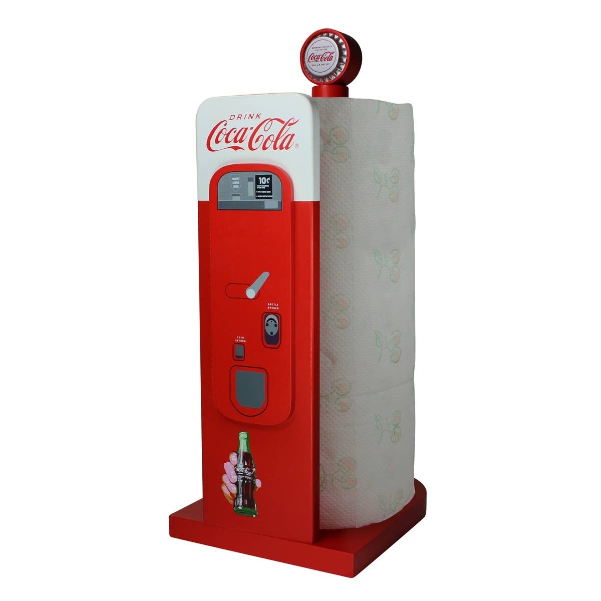 Coca-Cola Papierhandtuchhalter / Küchenrollenhalter Getränkeautomat, Holz