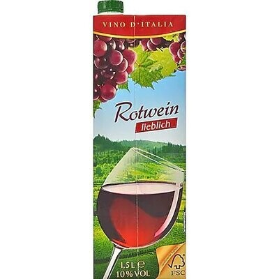 Grosspackung Italienischer Rotwein lieblich 9,5 % vol 6 x 1,5 Liter = 9 Liter