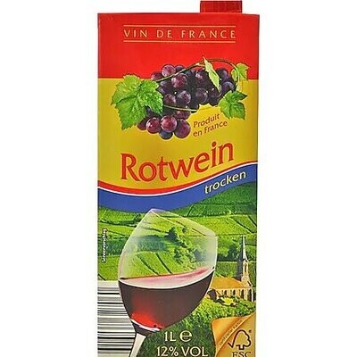 Grosspackung Vin de France Rotwein 12,0 % vol  6 x 1 Liter = 6 Liter