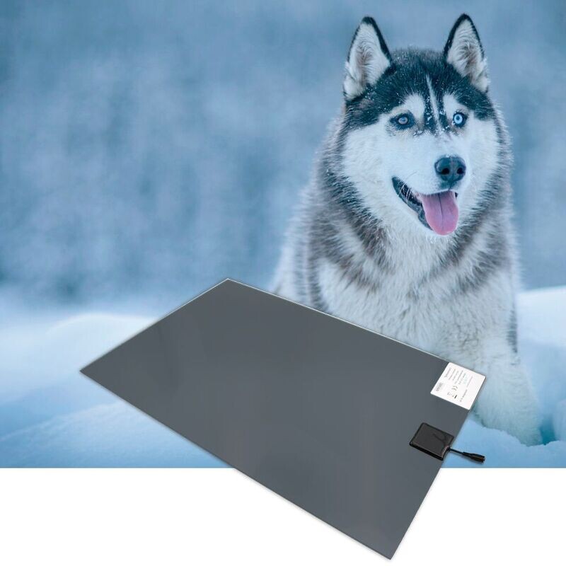 PVC-Wärmeplatte für Hunde, 40x60cm, 12V-Trafo und Bissschutz, Kabel absteckbar