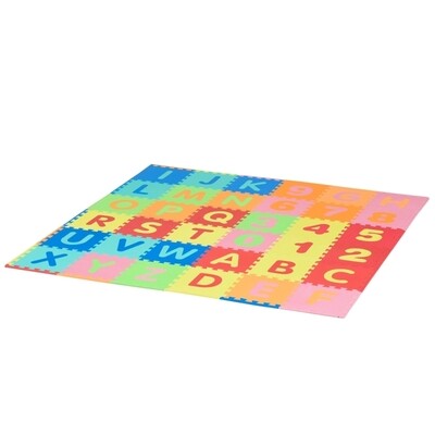 Kinder Puzzlematte mit Buchstaben und Zahlen 182,5 cm x 182,5 cm x 1 cm