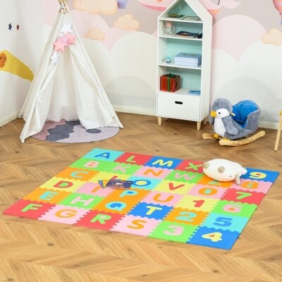 Kinder Puzzlematte mit Buchstaben und Zahlen 182,5 cm x 182,5 cm x 1 cm