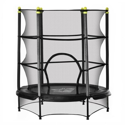 Trampolin Kinder mit Sicherheitsnetz Schwarz Ø140 cm
