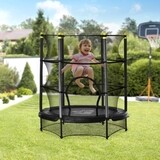 Trampolin Kinder mit Sicherheitsnetz Schwarz Ø140 cm