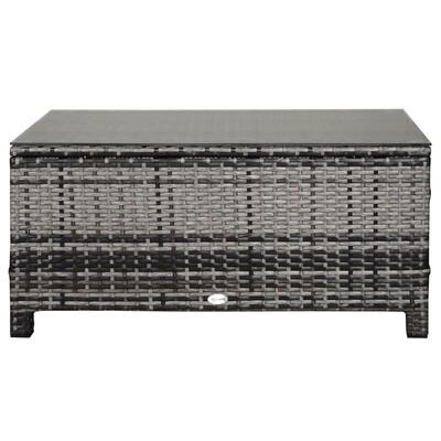 Garten Beistelltisch Couchtisch Gartentisch Balkontisch Polyrattan Grau 85 x 50 x 39 cm