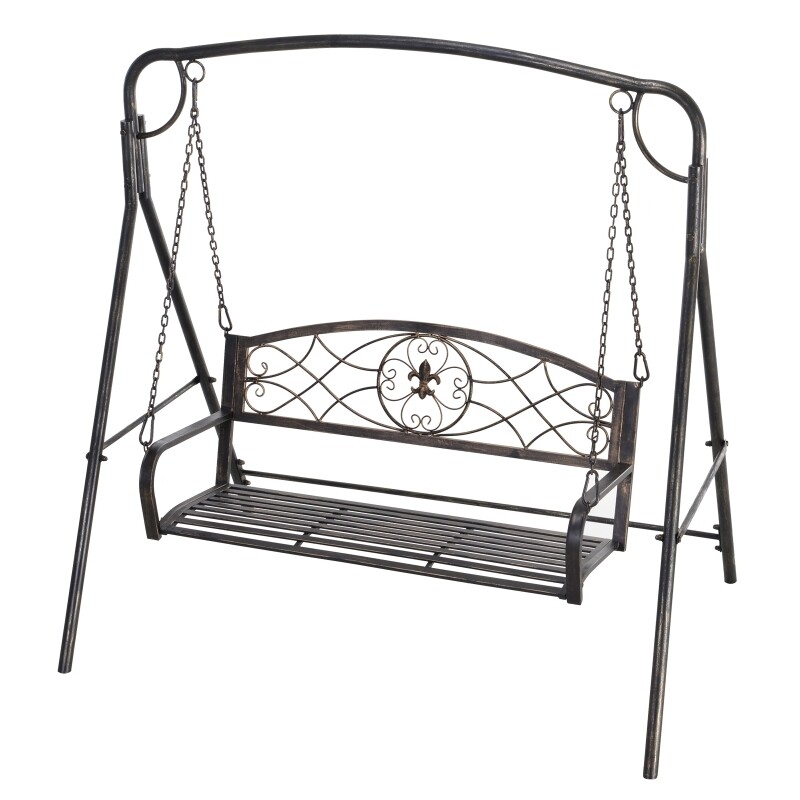 Hollywoodschaukel Metall Antik 2 Sitzer Bronze Schmiedeeisen
