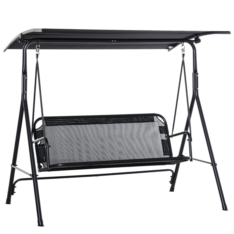 2-Sitzer Hollywoodschaukel Outdoor Gartenliege UV-beständig  Schwarz