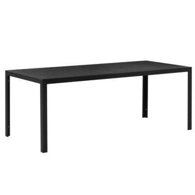 Grosser Gartentisch Tisch Alu + Holz-Kunststoff WPC schwarz