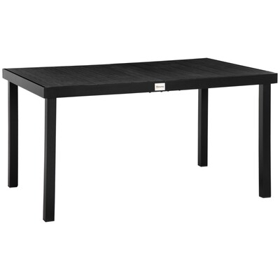 Gartentisch für 6 Personen, Aluminium schwarz