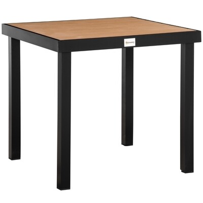 Gartentisch für 4 Personen Aluminium 80 cm x 80 cm x 74 cm Natur