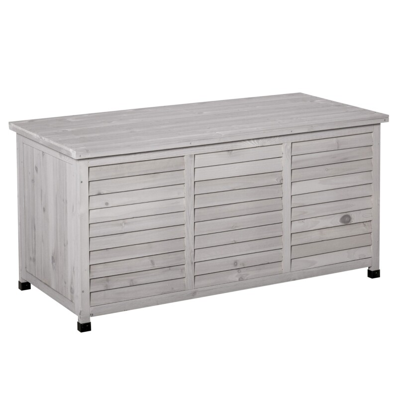 Gartenbox, wetterbeständig, Aufbewahrungsbox, Fichtenholz, grau,