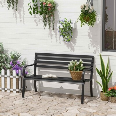 2-Sitzer Gartenbank Sitzbank Schwarz