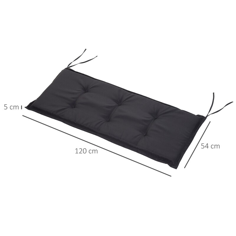Bankauflage 2er Set Bankkissen Sitzkissen für Gartenbank Polster Polyester Grau