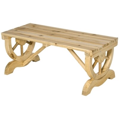 Gartenbank für 2 Personen, Massivholz, Naturfarbe, 98 x 50 x 39,5 cm