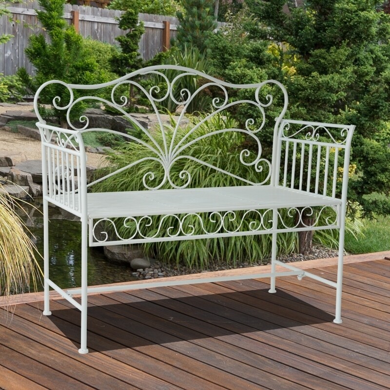 Gartenbank 2Sitzer Metall Weiss