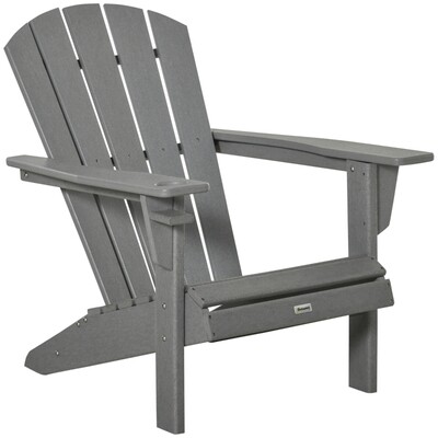 Adirondack Gartenstuhl, ergonomisches Design, wetterfest, HDPE, grau, 75 x 87 x 90 cm
