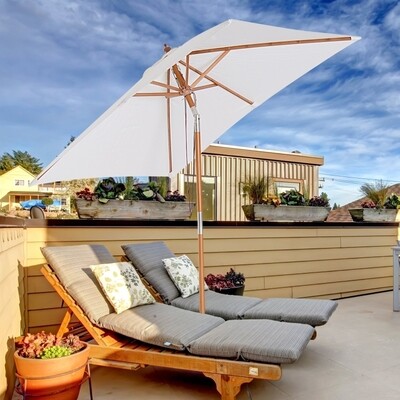 Sonnenschirm knickbar cremeweiss