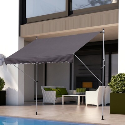 Sonnenstore Markise Klemmmarkise Grau 300 x 150cm