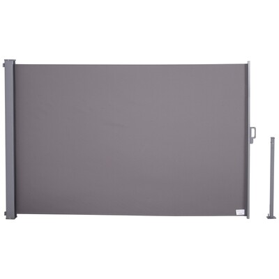 Seitenmarkise Sichtschutz Sonnenschutz Sonnenstore Polyester Grau 300 × 160 cm