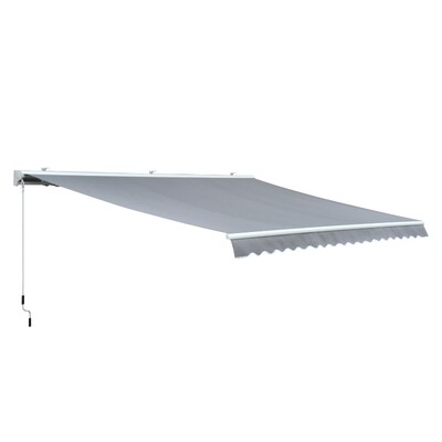 Sonnenstore Gelenkarmmarkise Terrassenmarkise 4,5 x 3m Sonnenschutz mit Kurbel, Balkonmarkise, Grau