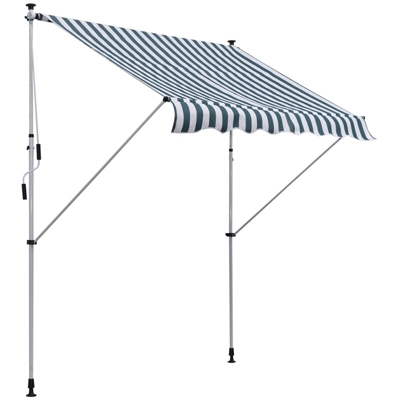 Sonnenstore Markise Klemmmarkise Faltarm Sonnenschutz Handkurbel Balkon Alu 2x1,5m Grün